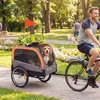 Aosom Šunų dviračio priekaba, sulankstoma, oranžinė, iki 20 kg