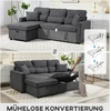 Aosom Tamsiai pilka kampinė sofa-lova su keičiama daiktadėže, 205 × 135 cm