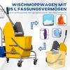 Aosom Valymo vežimėlis, 25 l, 4 ratai, plastikas, geltonas