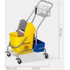 Aosom Valymo vežimėlis, 25 l, 4 ratai, plastikas, geltonas
