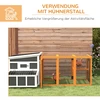 Aosom Vištidė 1–3 vištoms, medinis rėmas, plieno vielos tinklas, išplečiamas dizainas, medinės laktos, oranžinė
