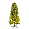 Costway 150 cm siaura dirbtinė eglutė su LED žiburiais