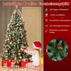 Costway 195 cm Dirbtinė Eglutė su Sniegu, Kankorėžiais & 420 LED
