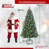 Costway 195 cm Dirbtinė Eglutė su Sniegu, Kankorėžiais & 420 LED