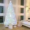 Costway 210 cm Balta LED Kalėdinė Eglutė su Šviesolaidžiu