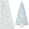 Costway 210 cm Balta LED Kalėdinė Eglutė su Šviesolaidžiu