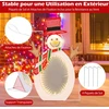 Costway 2D Kalėdų dekoracija su sniego seneliu, 75 LED šviesos, 2 begalybės veidrodžiai