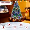 Costway Kalėdinė eglutė Ø125x215 cm su LED žiburiais žalia/balta