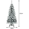 Costway Snieguotas eglutės su LED žiburiais 135cm