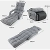 Costway Sulankstoma sofa-lova su 6 pozicijų reguliavimu ir 8 kampų kojų atrama pilka