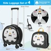 Kelioninis Costway Vaikiškas lagaminų rinkinys 14" lagaminas, juodas