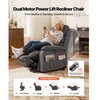 Fotelis VEVOR Elektrinis liftinis recliner krėslas, tamsiai pilkas, 89 x 98 x 104 cm