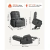 Fotelis VEVOR Elektrinis liftinis recliner krėslas, tamsiai pilkas, 89 x 98 x 104 cm