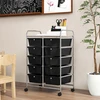Promotion 10 stalčių ratinis laikymo vežimėlis juodas spalvos