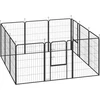 Koduva 12 dalių šuniukų aptvaras, 12 panelių, durys, žemės kuoliukai, lankstomas, juodas, 100 cm aukščio