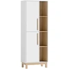 Koduva 176 cm aukščio knygų spinta, 4 atviros lentynos, 2 spintelės, pastatoma, MDF, balta