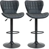 Koduva 2 dalių baro kėdžių rinkinys retro dizaino, juodos, 47 x 51,5 x 89-109 cm