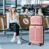 Kelioninis Promotion 2 dalių lagaminų rinkinys 20" rankiniam bagažui ir 14" kosmetikos dėžutė, rožinė