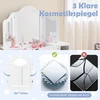 Koduva 2-in-1 princesės makiažo stalas su veidrodžiais, baltas