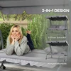Koduva 2-in-1 sodo supynės su gulto funkcija, reguliuojamas stogas, iki 340 kg, plienas, 200 x 120 x 164 cm, pilka