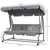 Koduva 2-in-1 sodo supynės su gulto funkcija, reguliuojamas stogas, iki 340 kg, plienas, 200 x 120 x 164 cm, pilka