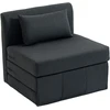 Koduva 2-in-1 sulankstoma poilsio kėdė-sofa, tamsiai pilka, 80 x 75 x 74 cm
