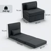 Koduva 2-in-1 sulankstoma poilsio kėdė-sofa, tamsiai pilka, 80 x 75 x 74 cm