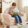 Koduva 2-in-1 Vaikiškas Sulankstomas Sofa su Teddy Fliso Audiniu, Smėlio