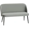 Koduva 2-vietė sofa, moderni minkšta sofa su metaliniu ir mediniu rėmu, aksomo efekto audiniu, pilka