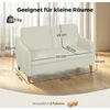 Koduva 2-vietė sofa su Sherpa fleece tipo apmušalu, kreminė balta, 137 cm