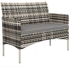 Koduva 2 vietų lauko sofa iš PE ratano, šviesiai pilka, 115 x 63 x 85 cm