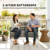 Koduva 2 vietų lauko sofa iš PE ratano, šviesiai pilka, 115 x 63 x 85 cm