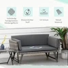 Koduva 2 vietų sodo sofa iš poliratano, pilka, 129 x 63 x 67 cm