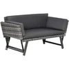 Koduva 2 vietų sodo sofa iš poliratano, pilka, 129 x 63 x 67 cm