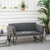 Koduva 2 vietų sodo sofa iš poliratano, pilka, 129 x 63 x 67 cm