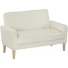 Koduva 2 vietų sofa, dvivietė sofa su gummedžio kojomis, kreminės baltos spalvos
