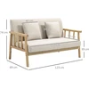 Koduva 2 vietų sofa, lino išvaizdos audinys, smėlio spalvos, 123 x 69 x 74 cm