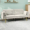 Koduva 2 vietų sofa-lova, reguliuojamas atlošas, smėlio spalvos, 181 x 73 x 78,5 cm