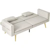 Koduva 2 vietų sofa-lova, reguliuojamas atlošas, smėlio spalvos, 181 x 73 x 78,5 cm