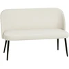 Koduva 2 vietų sofa, modernaus dizaino, veliūro efekto audinys, smėlio spalvos, 127 x 63 x 84,5 cm