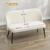 Koduva 2 vietų sofa, modernaus dizaino, veliūro efekto audinys, smėlio spalvos, 127 x 63 x 84,5 cm