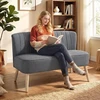 Koduva 2 vietų sofa, pilka, 117 cm, lininės išvaizdos audinys