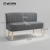 Koduva 2 vietų sofa, pilka, 117 cm, lininės išvaizdos audinys