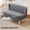 Koduva 2 vietų sofa, pilka, 117 cm, lininės išvaizdos audinys