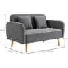 Koduva 2 vietų sofa su 2 pagalvinėmis pagalvėlėmis, pilka, 130 x 70 x 80 cm