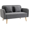 Koduva 2 vietų sofa su 2 pagalvinėmis pagalvėlėmis, pilka, 130 x 70 x 80 cm