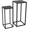 Koduva 2 vnt augalų stovų rinkinys, skandinaviško dizaino, metalinis rėmas, juodas, 58,5/65 cm