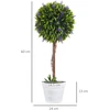 Koduva 2 vnt dirbtinių levandų medelių rinkinys su vazonu ir dirbtinėmis samanomis, žaliai balta, Ø24 cm, 60 cm