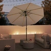 Koduva 290 cm saulės skėtis su LED šviesomis, kavos spalva