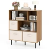 Koduva 3 aukštų knygų spinta su 3 nuimamais audinio stalčiais, natūrali